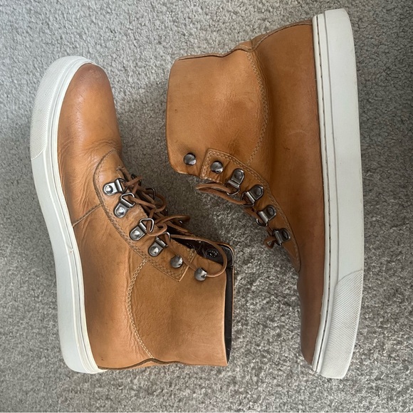 Rare HELM Boots Men\'s Lace-up Brown Leather Sneaker Boots - Cole - Size 8 main image 9